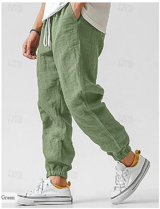 Grüne Herren-Cargohose, hochtailliert & atmungsaktiv, ideal für Sommer und Freizeit, stilvoll mit geradem Schnitt.