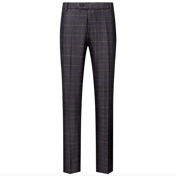 Elegante graue Slim Fit Herren Anzughose, ideal für Business-Outfits oder formelle Veranstaltungen. Klassische Herrenmode.