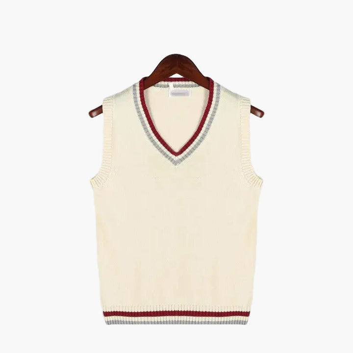 Elegante Herren Strick-Slipover Weste, Business Casual Mode. Bequemer V-Ausschnitt Strickpullover für Freizeit.