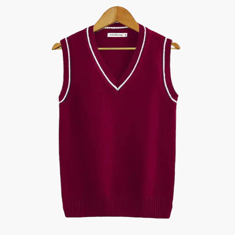 Zeitloser Preppy Herren Strick-Slipover mit V-Ausschnitt. Perfekt für elegante Schichtlooks im Old Money Stil.