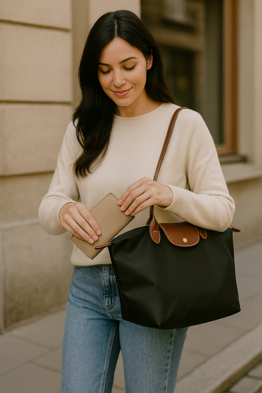 Klassische braune Damen Handtasche Celeste. Eleganter Begleiter für Business & Freizeit.