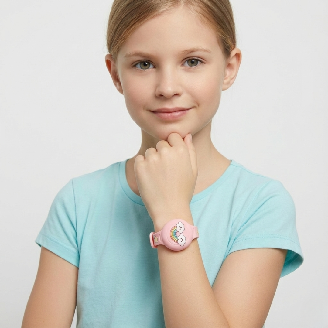 Verstellbares Kinderarmband: Bequemes Silikon AirTag Armband in leuchtenden Farben, passt sich jedem Kinderhandgelenk an.