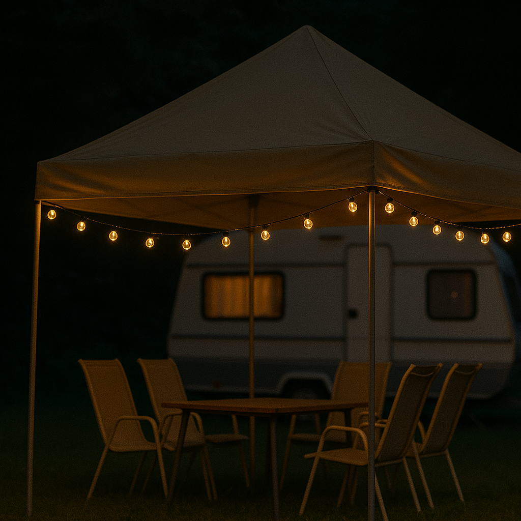 LED Solar & USB Lichterkette, warmweiß, wetterfest für Garten, Camping, oder Party-Beleuchtung.