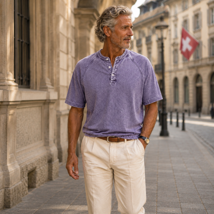 Herren Vintage Hemd mit Knopfleiste für zeitlosen Stil und Komfort, ideal für Freizeit.
