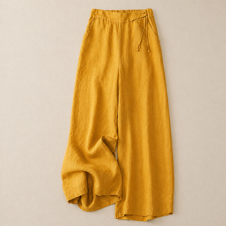 Damen weite Hose mit Kordelzug, komfortable Freizeithose. Lockere Passform, ideal für Sommer und Reise.