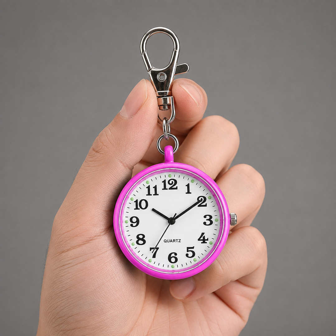 Leichte Schlüsselanhänger-Uhr, präzise und stilvoll, für Damen und Herren.