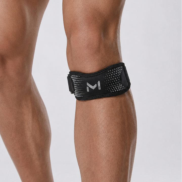 Ergonomische Kniebandage für Sportler, verstellbar, Patella-Unterstützung beim Laufen.