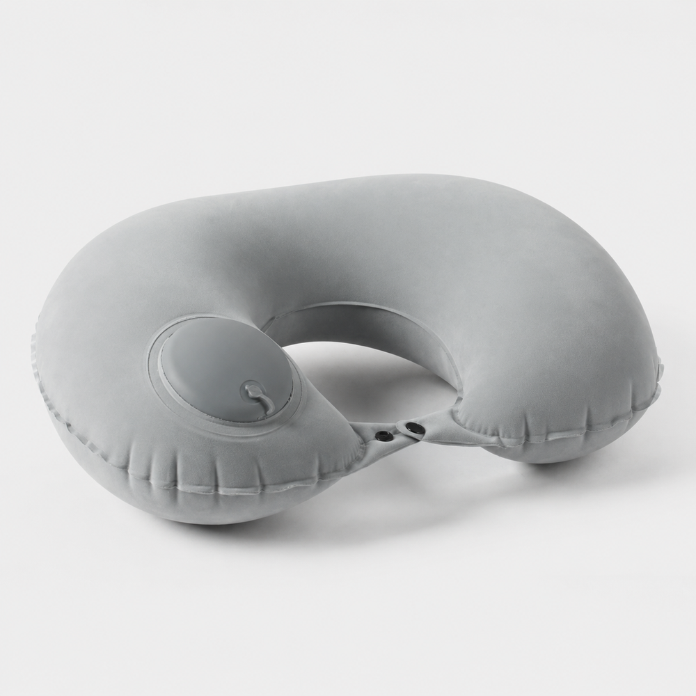 Komfortables Nackenkissen aufblasbar. Ergonomische Nackenstütze für Flugzeug, Auto, Zug. Perfekt für Reisekomfort.