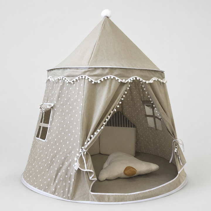 Dinosaurier Kinder Spiel-Tipi, faltbares Indoor-Zelt als Abenteuerhöhle für kleine Entdecker; Spielzeugzelt mit Charme.