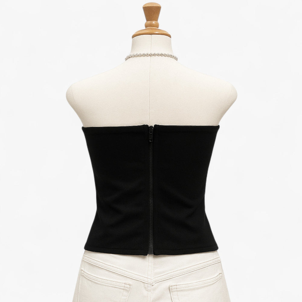 Figurbetontes Damen Korsett-Top, ärmellos, mit Bustier und Reißverschluss, perfekt für Party & Abendmode.