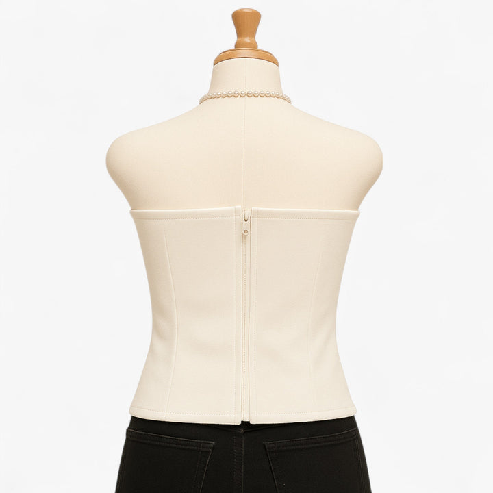 Chices ärmelloses Damen Korsett-Top mit Bustier und Reißverschluss, elegant für Abend-Looks und Feste.