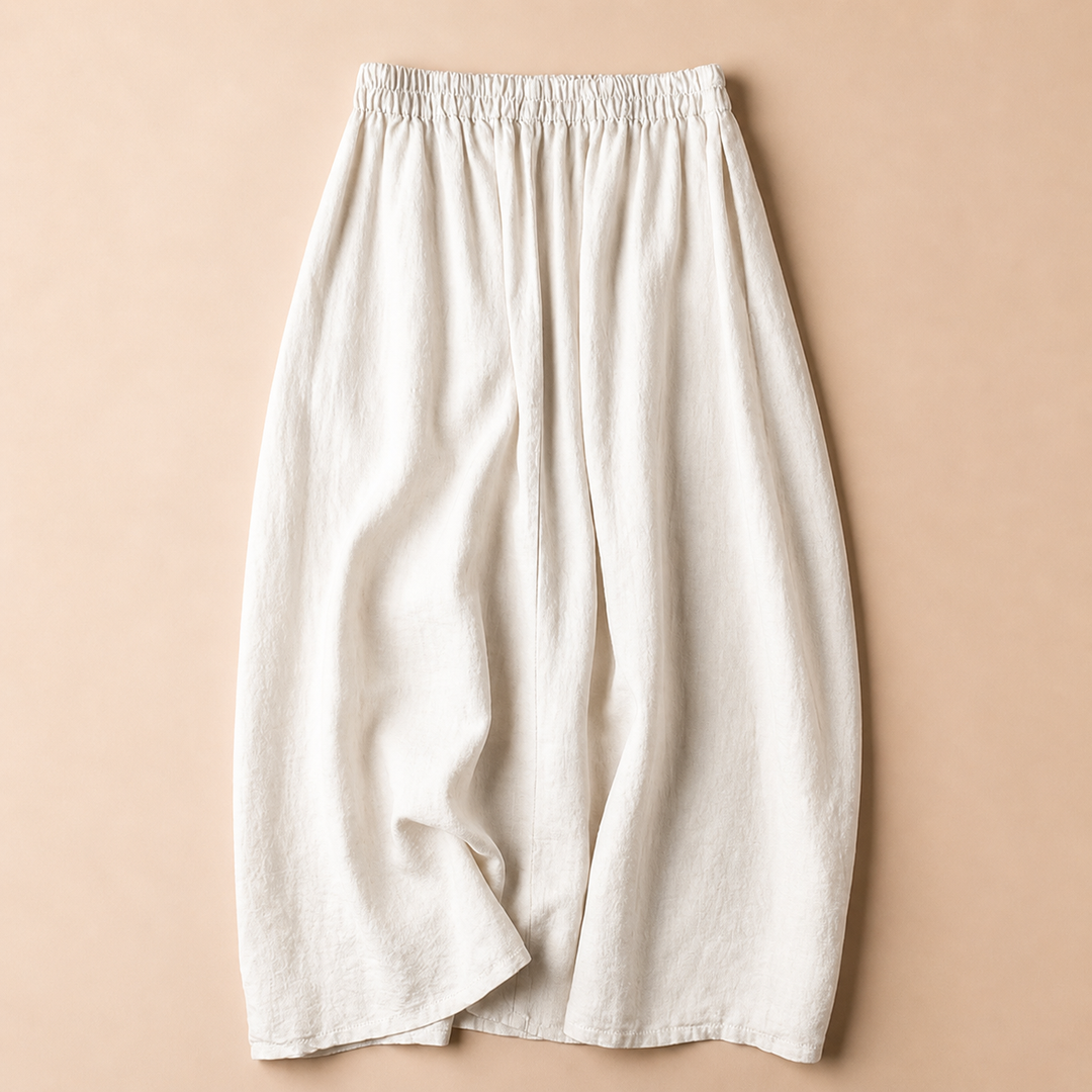Lila Damen Midirock mit exquisiter Stickerei. Fließender Stoff & elastischer Bund für einen schicken Sommer-Look.