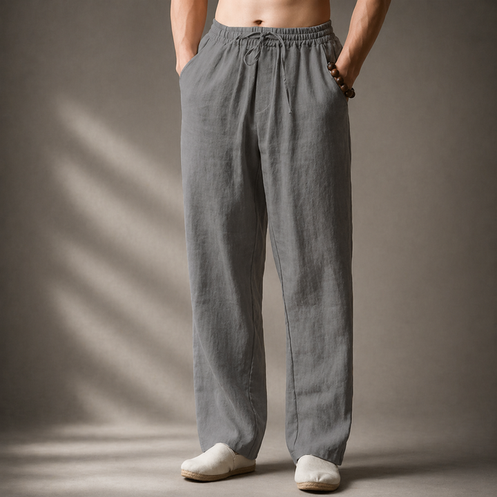 Lässige Herrenhose mit Kordelzug und geradem Bein, vielseitig für Alltag & Freizeit, bequeme Passform.