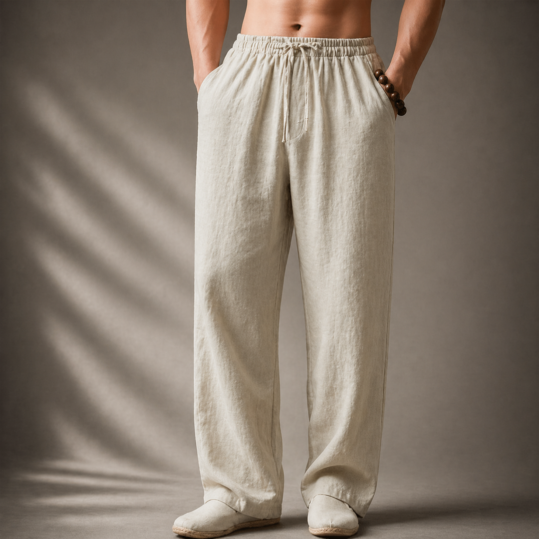 Stylische Herrenhose mit Kordelzug, geradem Bein, bequeme und lockere Passform für moderne Männer.