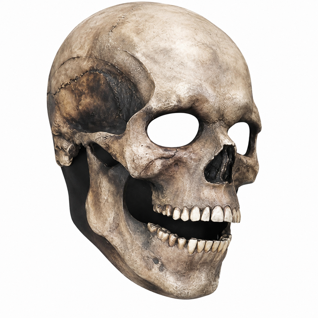 Hochwertige, flexible Skelett-Schädelmaske. Unisex-Vollkopfmaske für Halloween & gruseliges Cosplay-Kostüm.