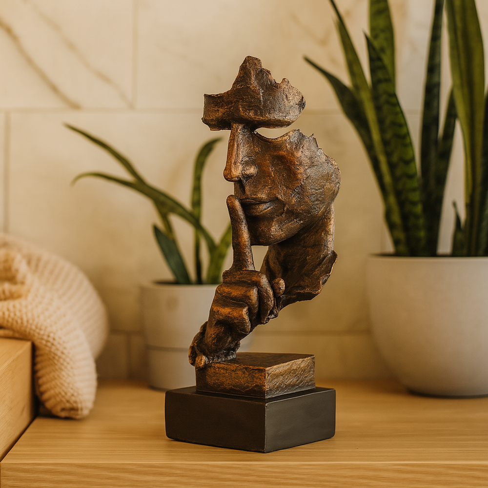 Elegante dekorative Figur, gold/bronze abstrakt, als modernes Wohnaccessoire. Ideal als Tischdekoration oder Geschenkidee.