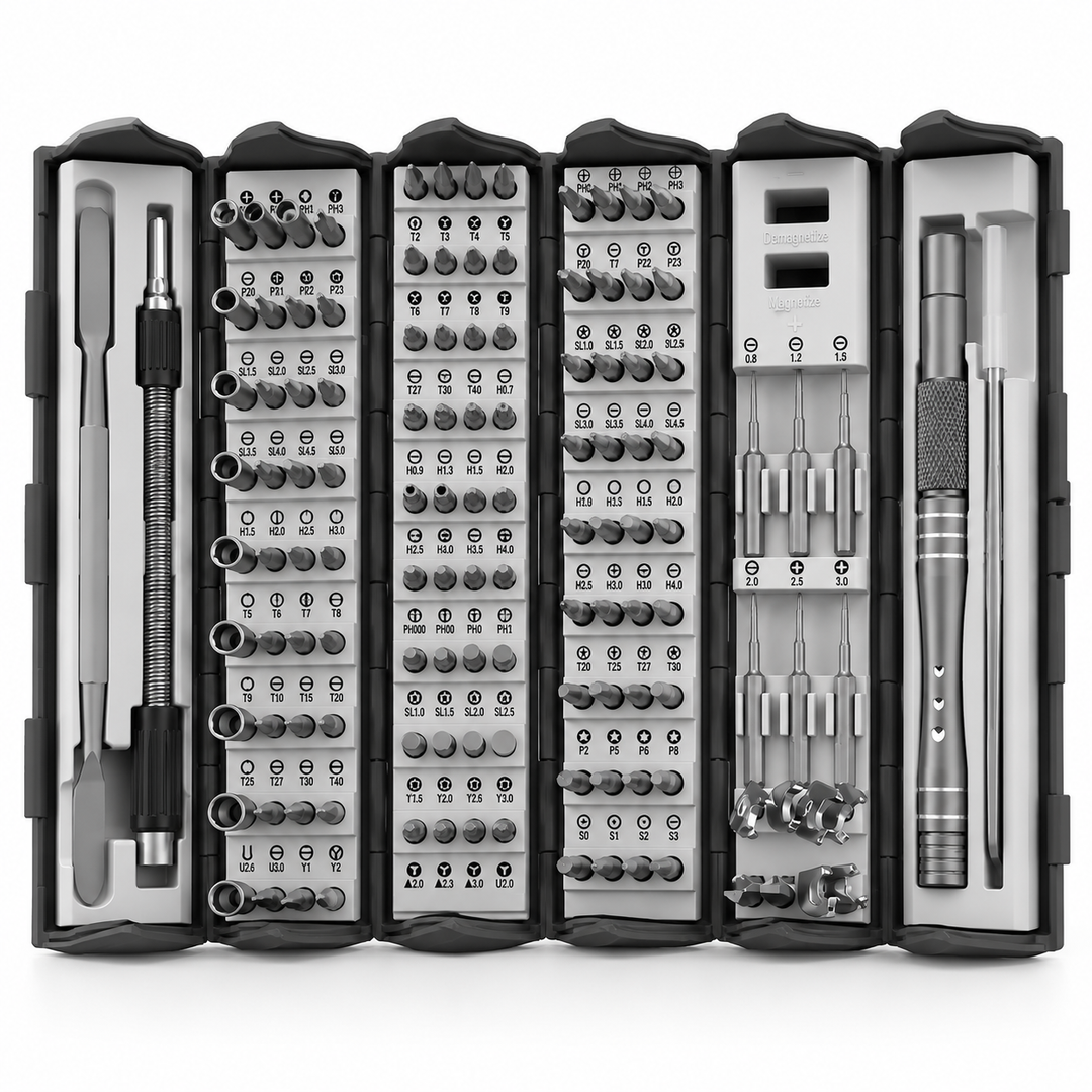16-in-1 Präzisionsschraubendreher-Set mit magnetischem Bithalter für Elektronik-Reparaturen & Möbelmontage.