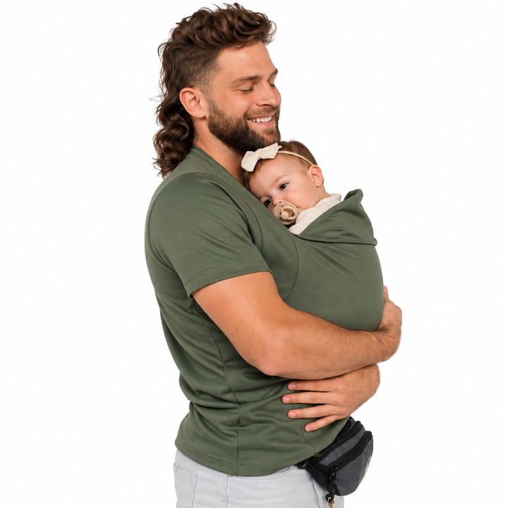 Rückenansicht des praktischen Unisex T-Shirts mit Stauraum, ideal für unterwegs.