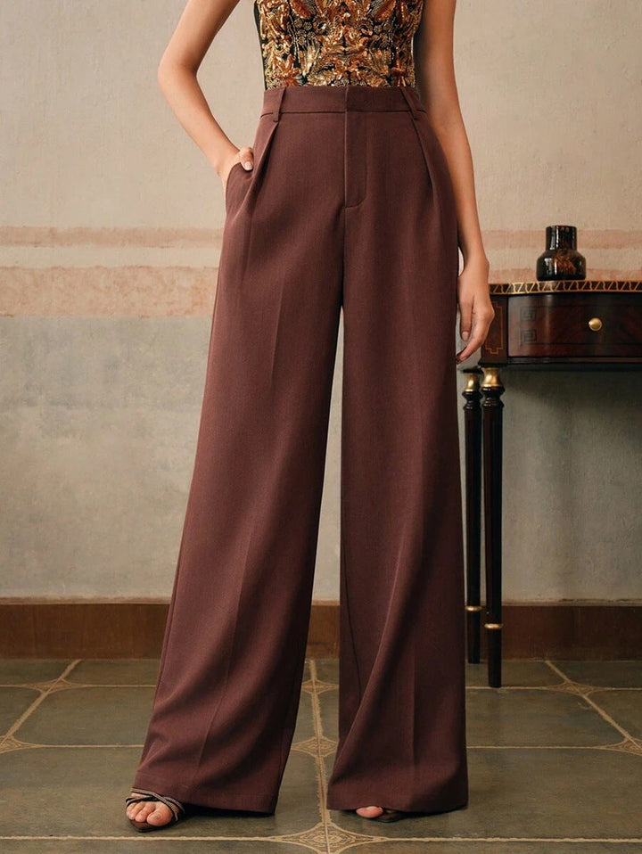 Business- & Freizeithose: Damenhose mit weitem Bein, hoher Taille, stilvoll & bequem.