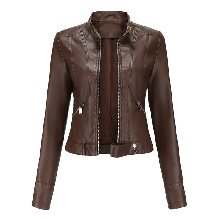 Klassische Damen Übergangs-Lederjacke, zeitlos und bequem, Must-have für Herbstmode.