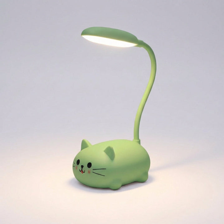 Portable USB-Leselampe "Deskpurr" für Kinder & Erwachsene, als Schreibtischlampe oder Arbeitslicht.