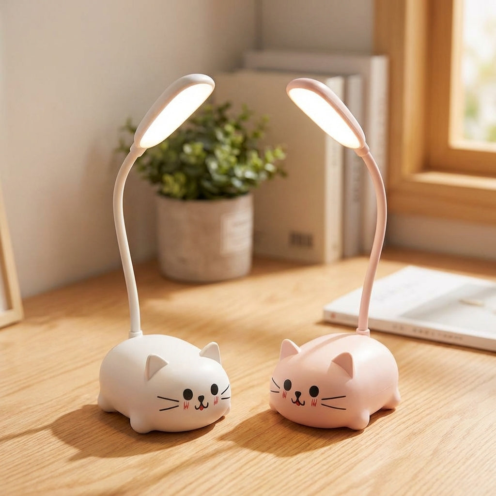 Niedliche Katzen-Schreibtischlampe "Deskpurr" USB-LED für Kinder & Erwachsene, ideal als Leselampe.