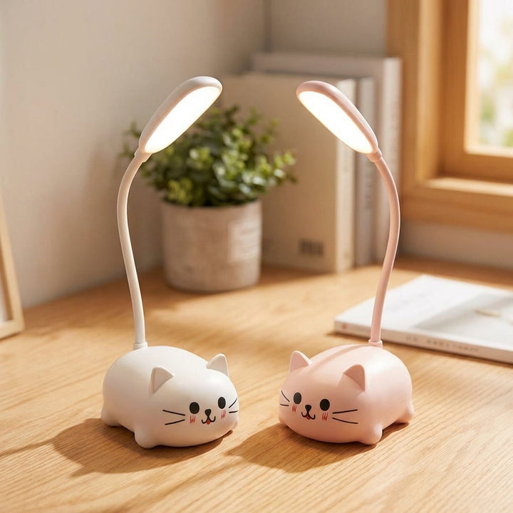 Niedliche Katzen-Schreibtischlampe "Deskpurr" USB-LED für Kinder & Erwachsene, ideal als Leselampe.