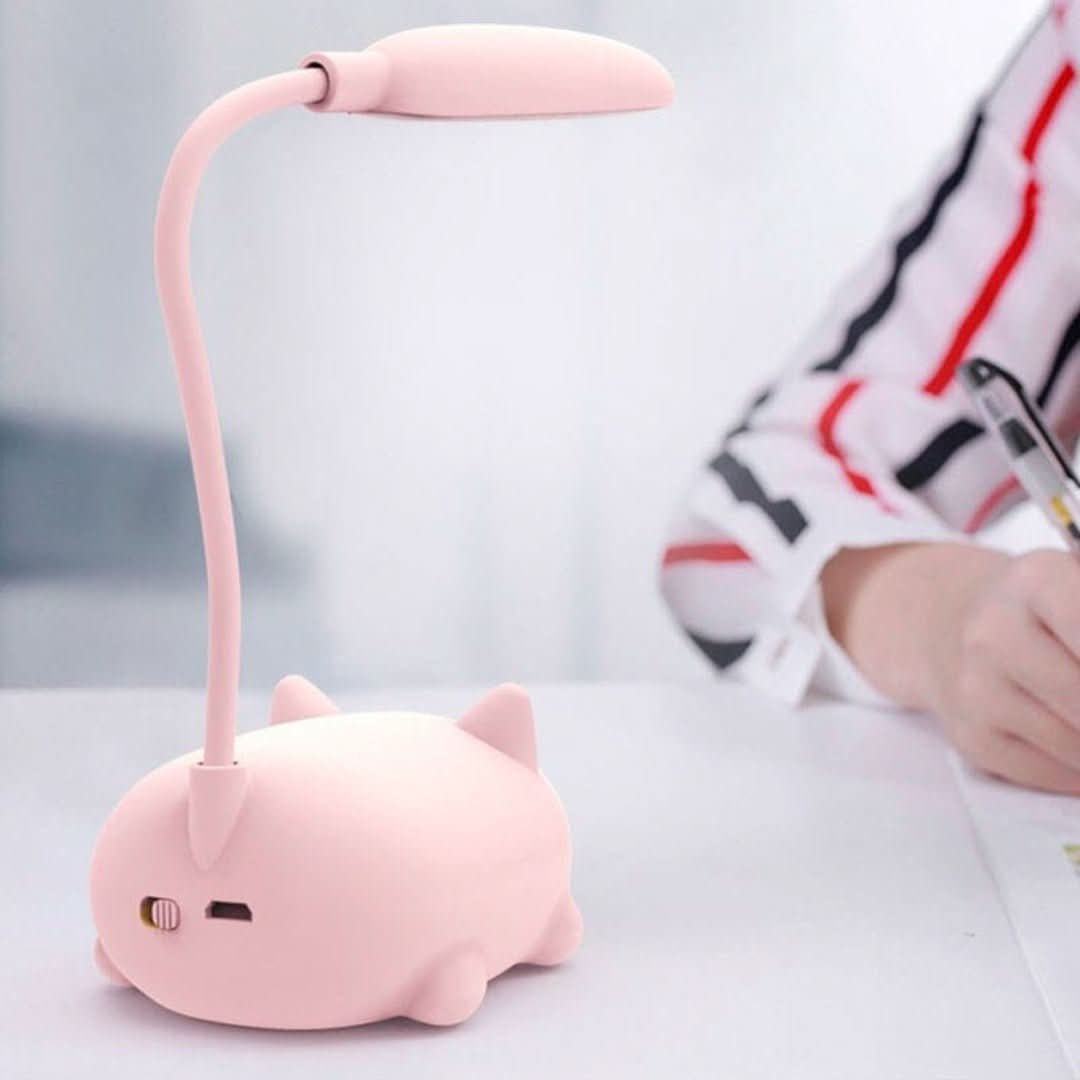 Moderne USB-Leselampe "Deskpurr" für Schreibtisch & Büro, niedliches Katzen-Design, augenfreundlich.