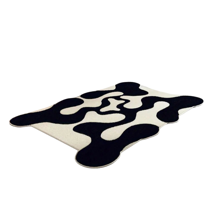 Komfortabler Wellen Teppich, modernes abstraktes Design. Langlebiger Teppich, ideal für Wohn- und Schlafzimmer.