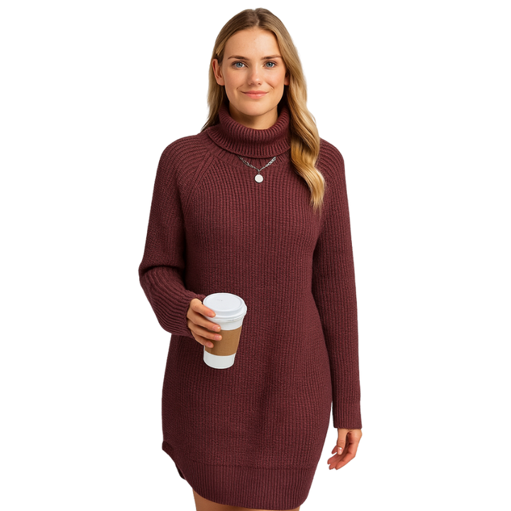 Schwarzes Damen Strickkleid Amira, elegantes Midikleid, perfekt für formelle & informelle Anlässe.