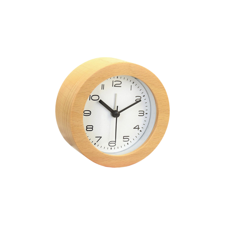 Runder TimeLume LED Wecker mit digitaler Zeitanzeige, moderner Deko für Nachttisch & Schreibtisch, dimmbare Helligkeit.