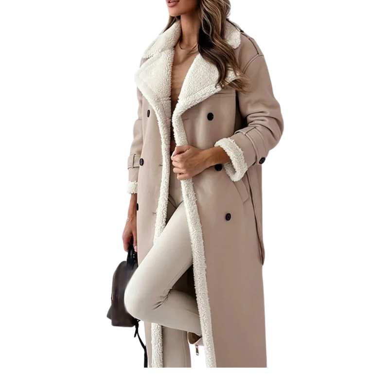 Moderner, langer Damen-Wintermantel als elegantes Statement-Piece für anspruchsvolle Winter-Outfits.