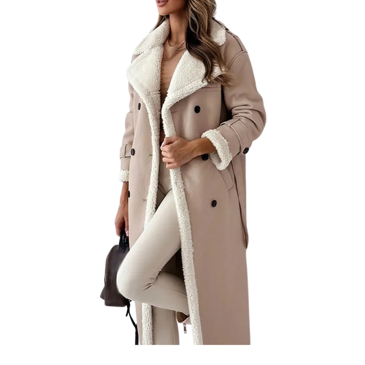 Moderner, langer Damen-Wintermantel als elegantes Statement-Piece für anspruchsvolle Winter-Outfits.