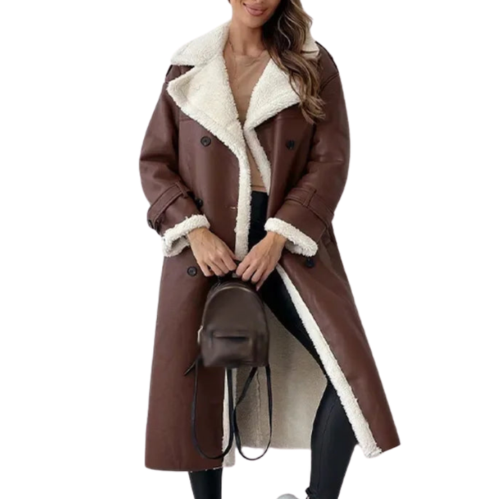 Eleganter, langer Damen-Wintermantel für maximale Wärme und Stil. Ideal für kalte Wintertage.