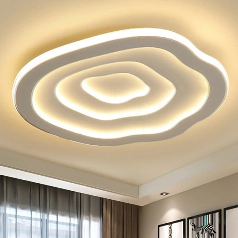 Zeitgenössische LED-Deckenlampe aus Acryl mit dynamischem Wellen-Design. Vielseitige Innenbeleuchtung.