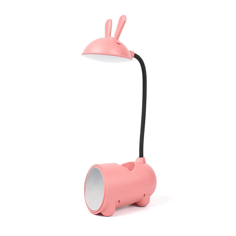 USB-betriebene Bunniva Schreibtischlampe mit flexiblem Hals, Touch-Dimmer und Stifthalter für Arbeitsplatz.