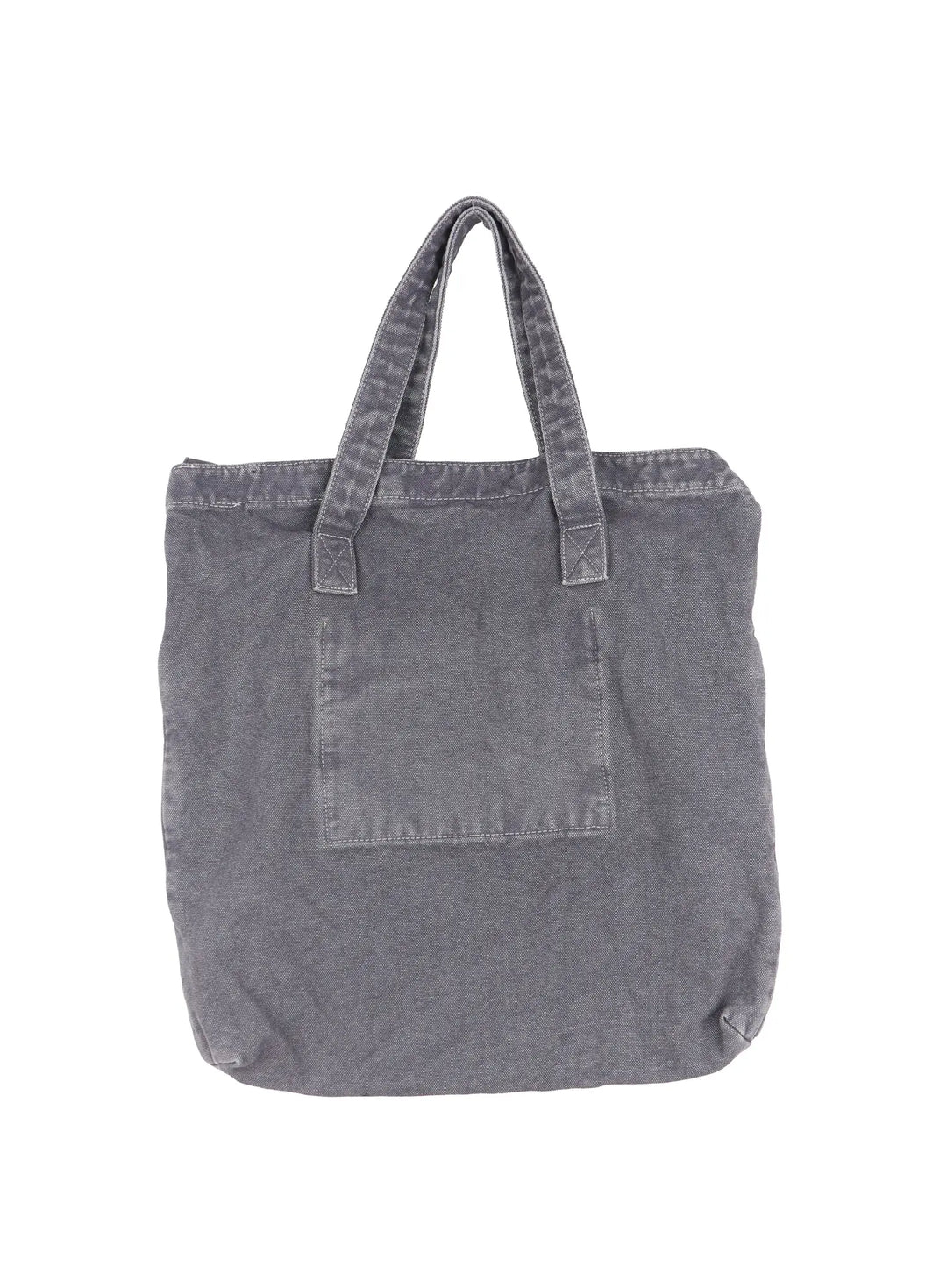 Herren Vintage Tragetasche aus Baumwolle, Dunkelgrau; praktisches Accessoire für Bücher, Laptop & Einkäufe.