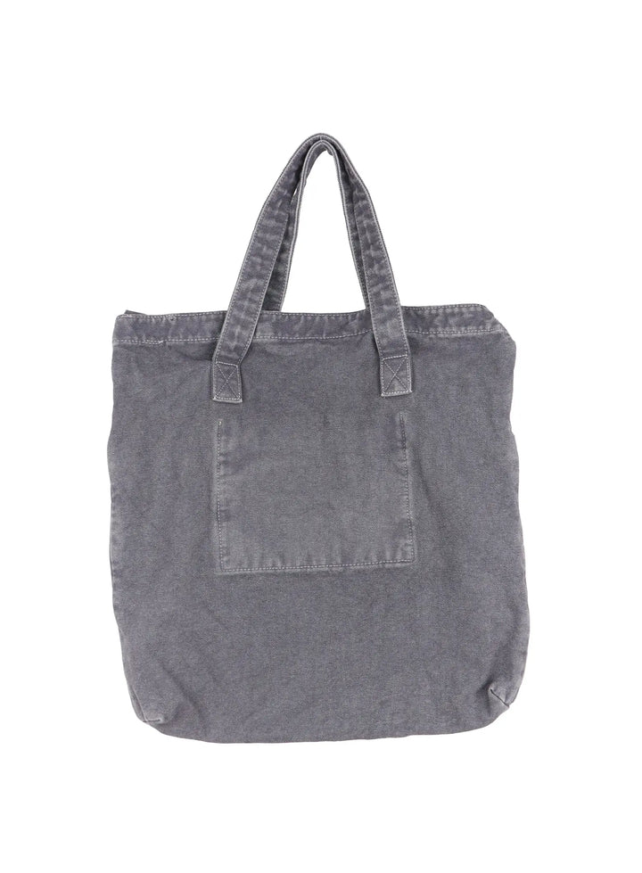 Herren Vintage Tragetasche aus Baumwolle, Dunkelgrau; praktisches Accessoire für Bücher, Laptop & Einkäufe.