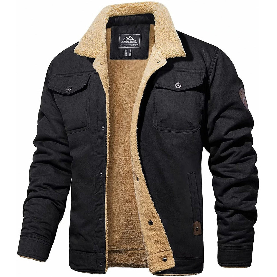 Stilvolle Herren Bomberjacke in Schwarz, ideal für Herbsttage. Warme Übergangsjacke für Männer mit modernem Design.