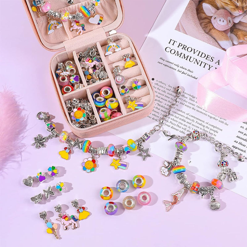 DIY Armband-Set für Kinder, um eigene Schmuckstücke zu basteln. Perfektes Geschenk für Mädchen.