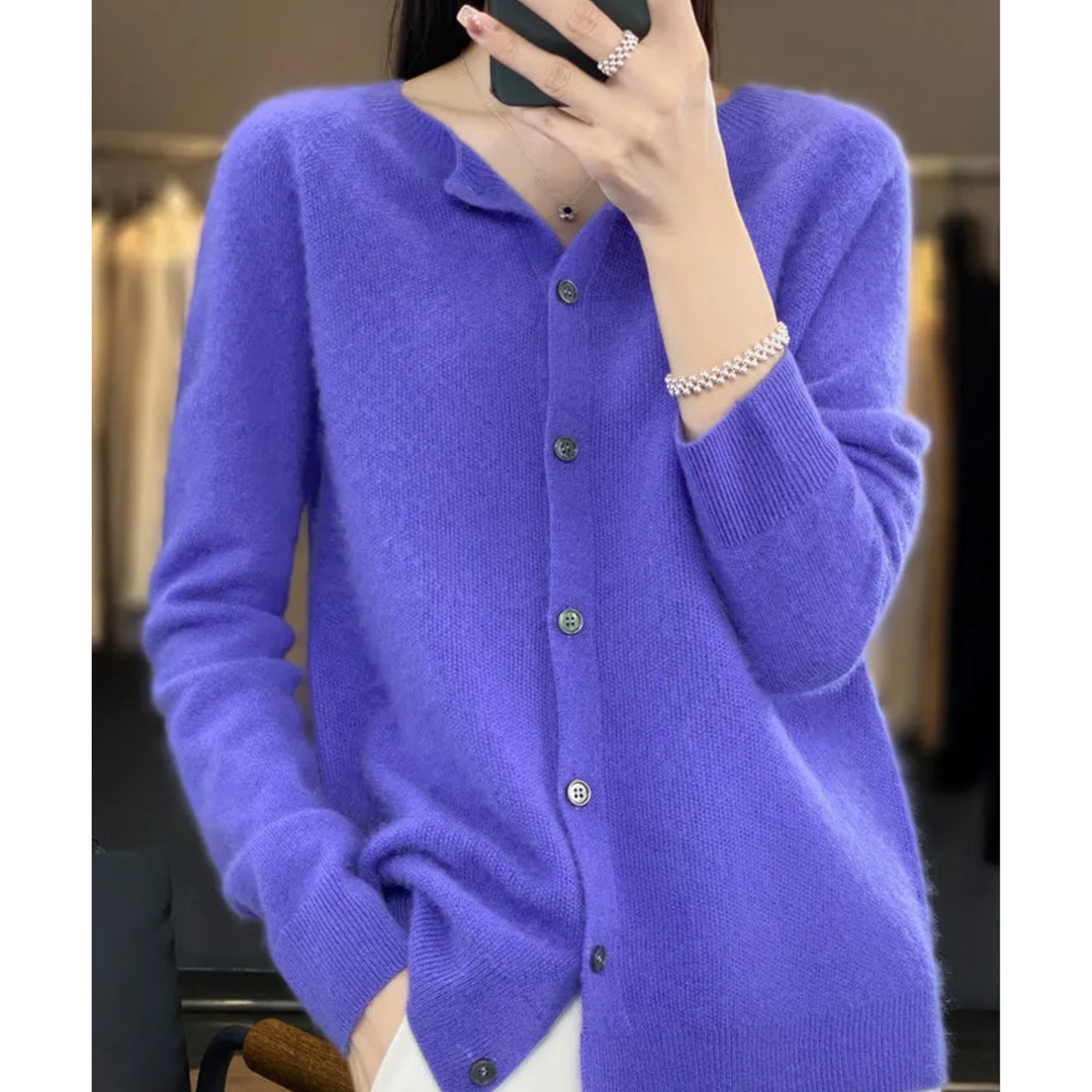 Modischer Damen Strick-Cardigan, elegant, mit V-Ausschnitt & Knopfleiste, für stilvolle Looks.