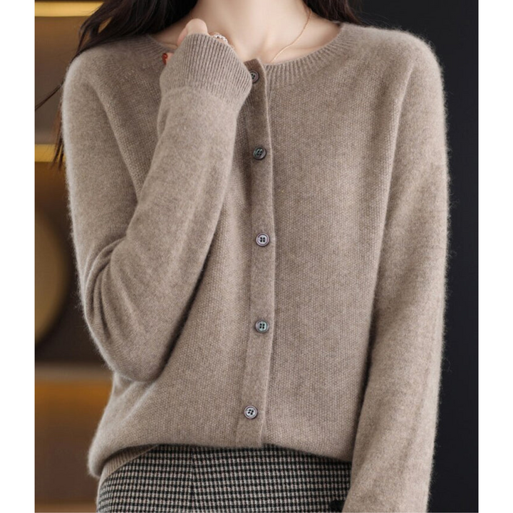 Eleganter Damen Strick-Cardigan, V-Ausschnitt, Knopfleiste, perfekt als Business-Casual.