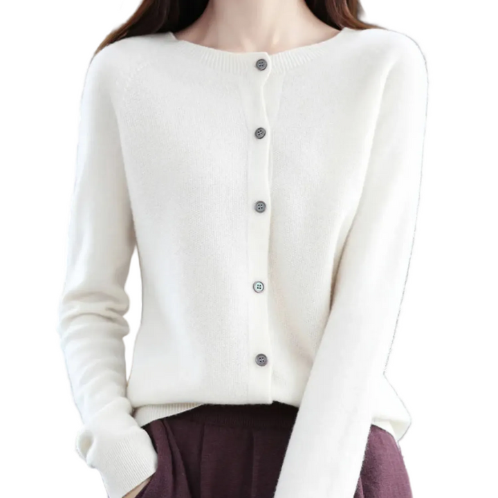 Damen Strick-Cardigan mit V-Ausschnitt & Knopfleiste, perfekt für Herbst/Winter Alltags-Outfits.