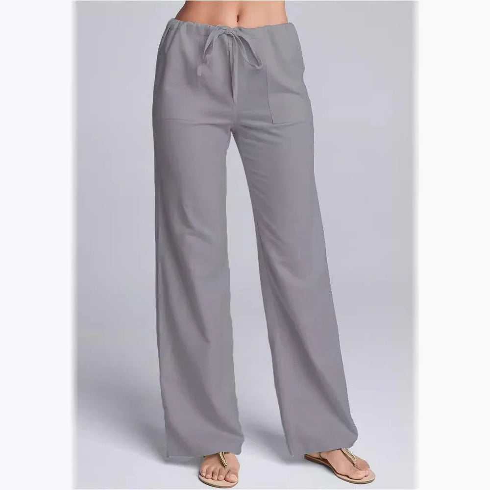 Bequeme Damenhose mit Kordelzug für Freizeit & Alltag. Leichte Sommerhose im stylischen, lässigen Look mit geradem Bein.
