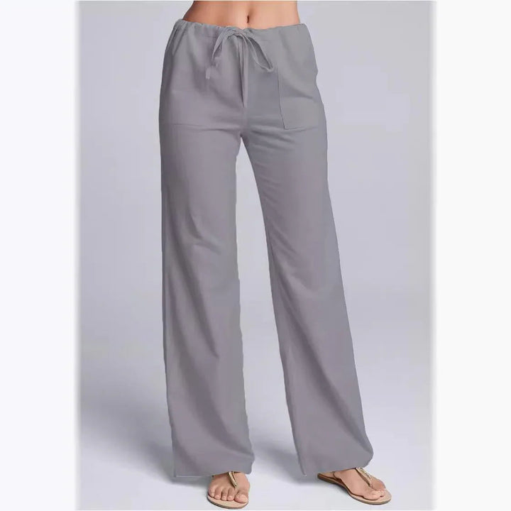 Bequeme Damenhose mit Kordelzug für Freizeit & Alltag. Leichte Sommerhose im stylischen, lässigen Look mit geradem Bein.