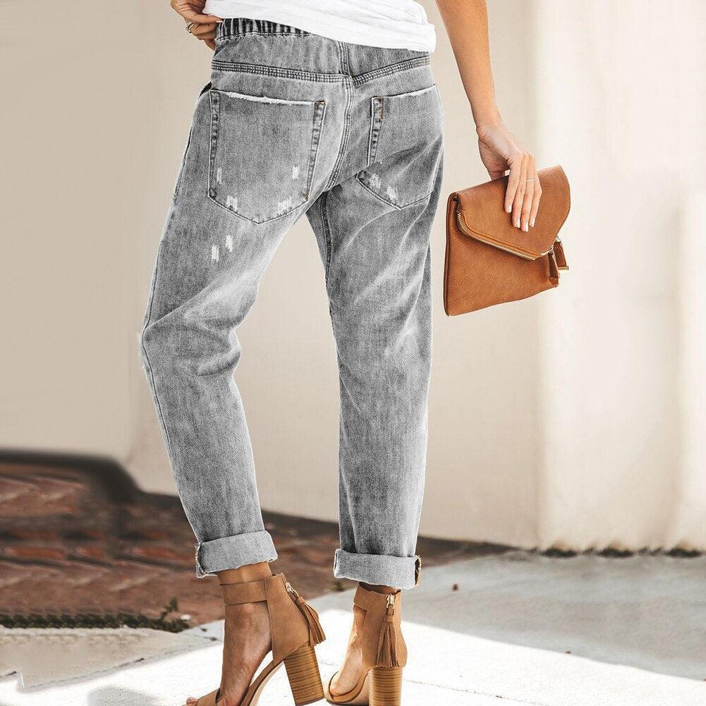 Stylische Damen Jogger Hose mit elastischem Bund, vielseitig als Freizeithose. Bequem & modisch für entspannte Alltags-Looks.