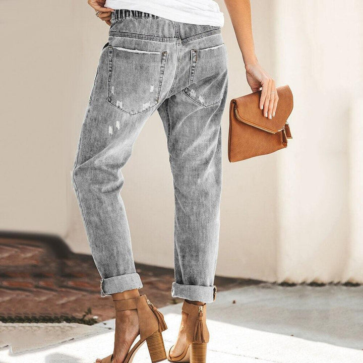 Stylische Damen Jogger Hose mit elastischem Bund, vielseitig als Freizeithose. Bequem & modisch für entspannte Alltags-Looks.