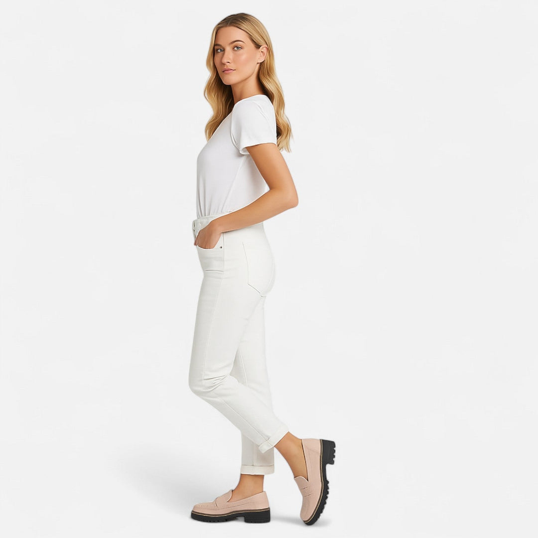 Vielseitige Damen Plateau Loafer mit stilvollem, niedrigem Absatz. Perfekt für elegante Herbst-Looks.