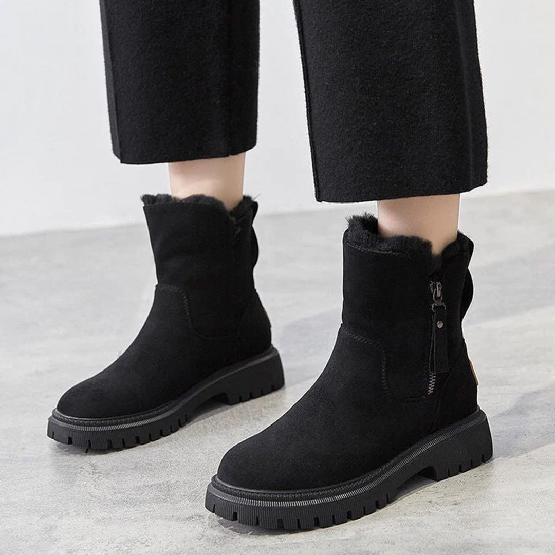 Warme Damen-Stiefel mit weichem Warmfutter. Bequeme Stiefeletten, gefüttert & elegant für Herbst/Winter.