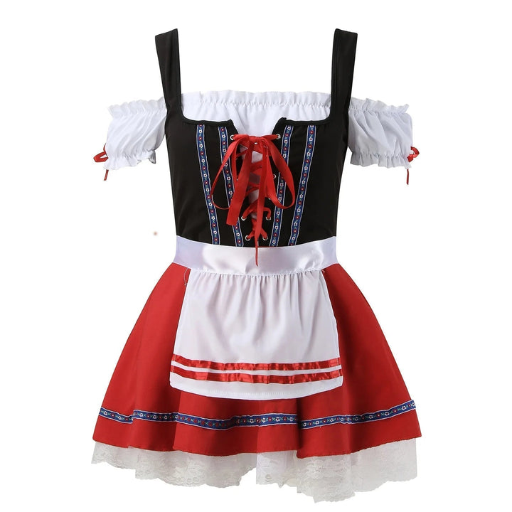 Traditionelles Damen Dirndlkleid für Trachtenmode, mit Schürze, perfekt für festliche Anlässe.